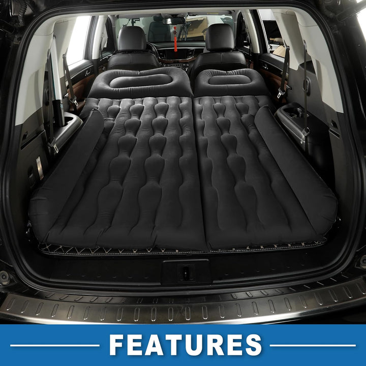 A ABSOPRO Auto Luftmatratze Campingbett mit Luftpumpe für Autoreisen Schwarz