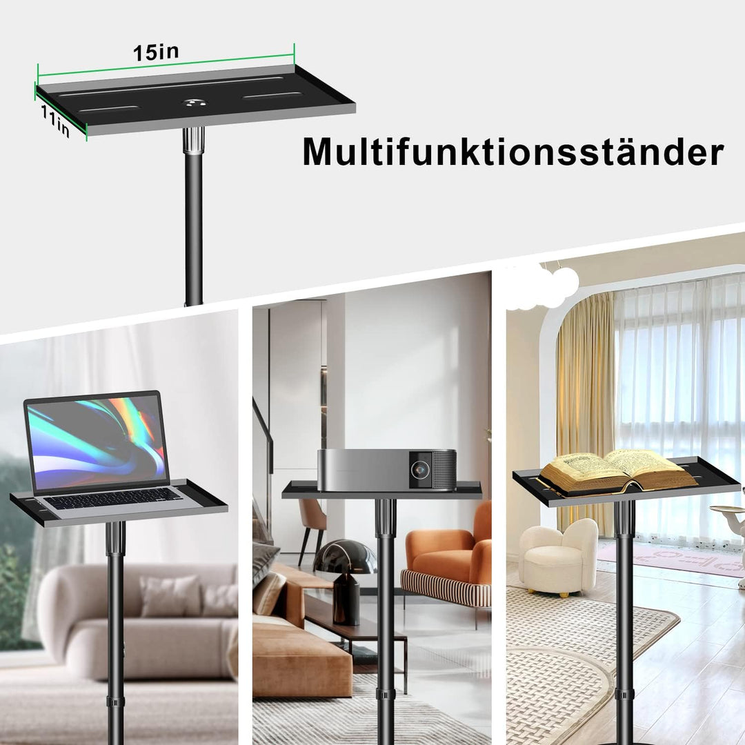 Beamer Ständer, Multifunktionaler Bodenständer verstellbar Höhe von 78.79cm bis 106.68cm,Schmieden a