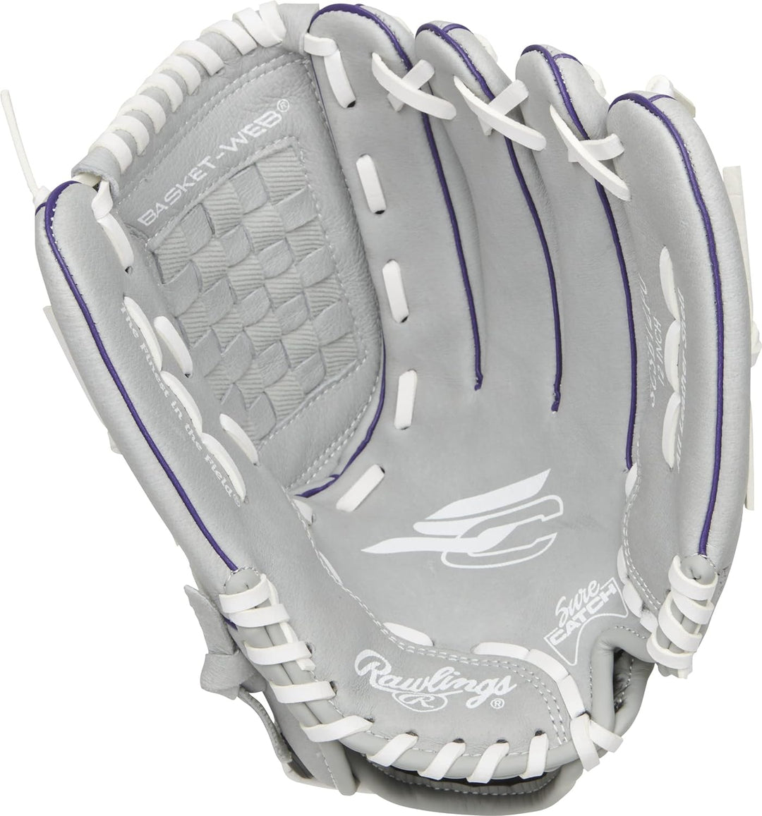 Rawlings Sure Catch Softball-Handschuh-Serie | Jugend | Mehrere Stile Rechte Hand Wurf 30,5 cm Viole