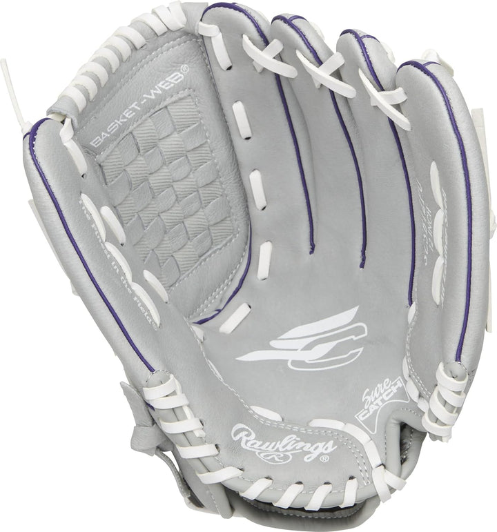 Rawlings Sure Catch Softball-Handschuh-Serie | Jugend | Mehrere Stile Rechte Hand Wurf 30,5 cm Viole