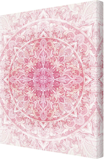 Bilderwelten Leinwandbild - Mandala Aquarell Sonne Ornament rosa - 40 x 30cm - Canvas 40L x 30B cm,