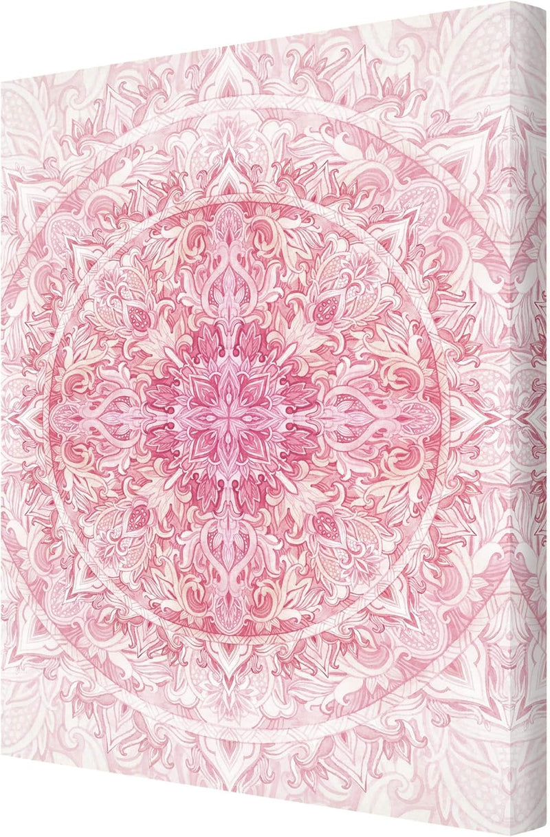 Bilderwelten Leinwandbild - Mandala Aquarell Sonne Ornament rosa - 40 x 30cm - Canvas 40L x 30B cm,