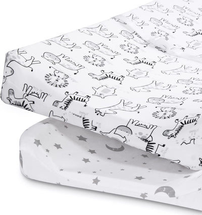 Beberoad 2er Pack Stubenwagen Bezug 81x46x15cm, Baby Matratzenschoner Spannbettlaken, Kinderwagen Ma