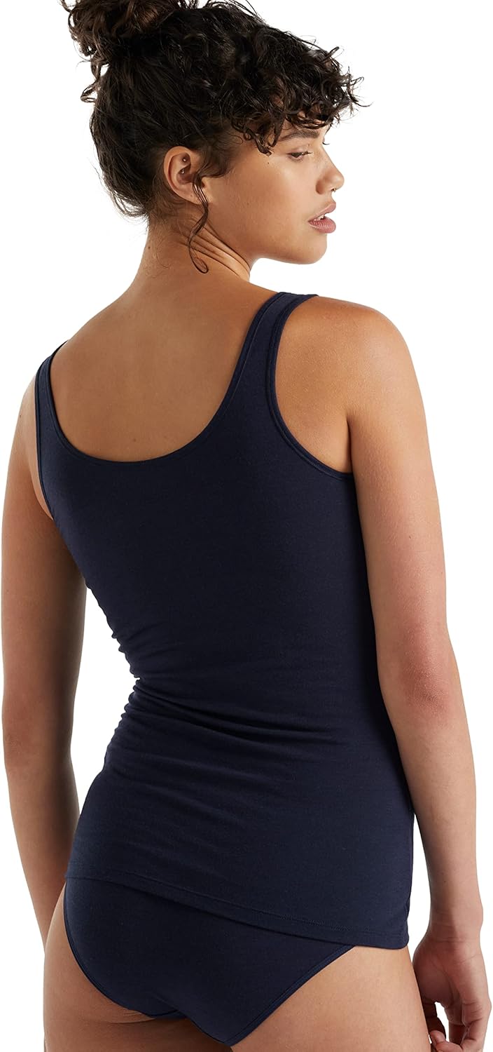 Icebreaker Damen Siren Tank Top - Sporttop Damen - Merinowolle Unterwäsche XL Mitternachtsmarine, XL
