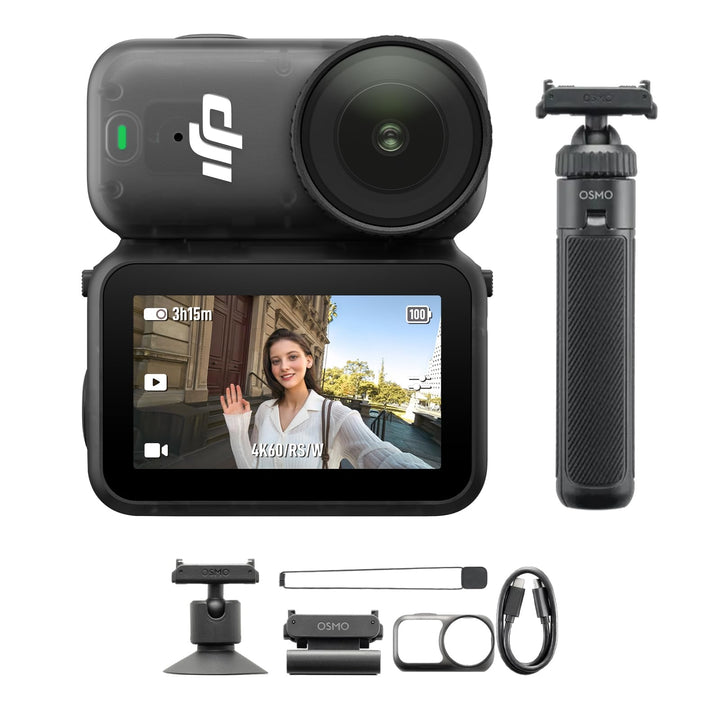 DJI Osmo Nano On-the-Go Combo (128 GB) mit Mini-Verlängerungsstab - Kleine 4K/60 fps Vlog-Kamera mit