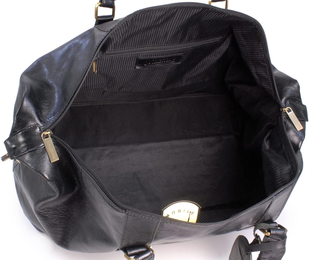 BUCKLESTONE - Leder - Reisetasche/Freizeittasche/Sporttasche von York - Schwarz, Schwarz