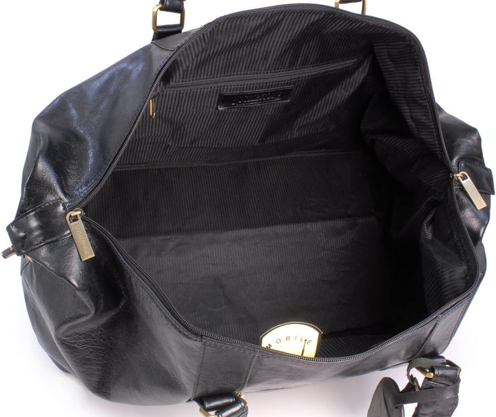 BUCKLESTONE - Leder - Reisetasche/Freizeittasche/Sporttasche von York - Schwarz, Schwarz