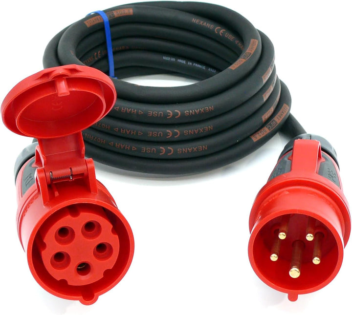 CEE Starkstromkabel (1,5m-50m) 16A Verlängerungskabel Titanex H07RN-F 5x1,5mm² mit PCE Grip Stecker