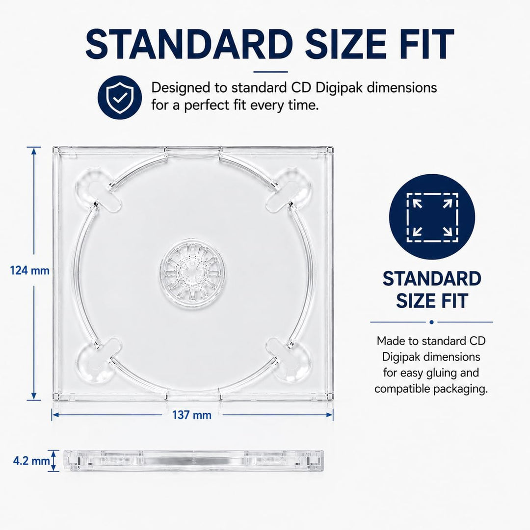 10 x Durchsichtiges CD-Disc-Digitray für Digipacks