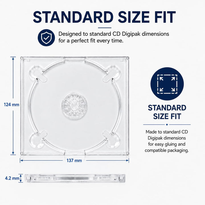 10 x Durchsichtiges CD-Disc-Digitray für Digipacks
