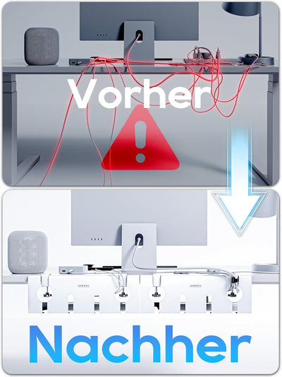 NODOCA Kabelmanagement unter dem Schreibtisch, Ohne Bohren Untertisch Kabelmanagement, Kabelkanal Sc