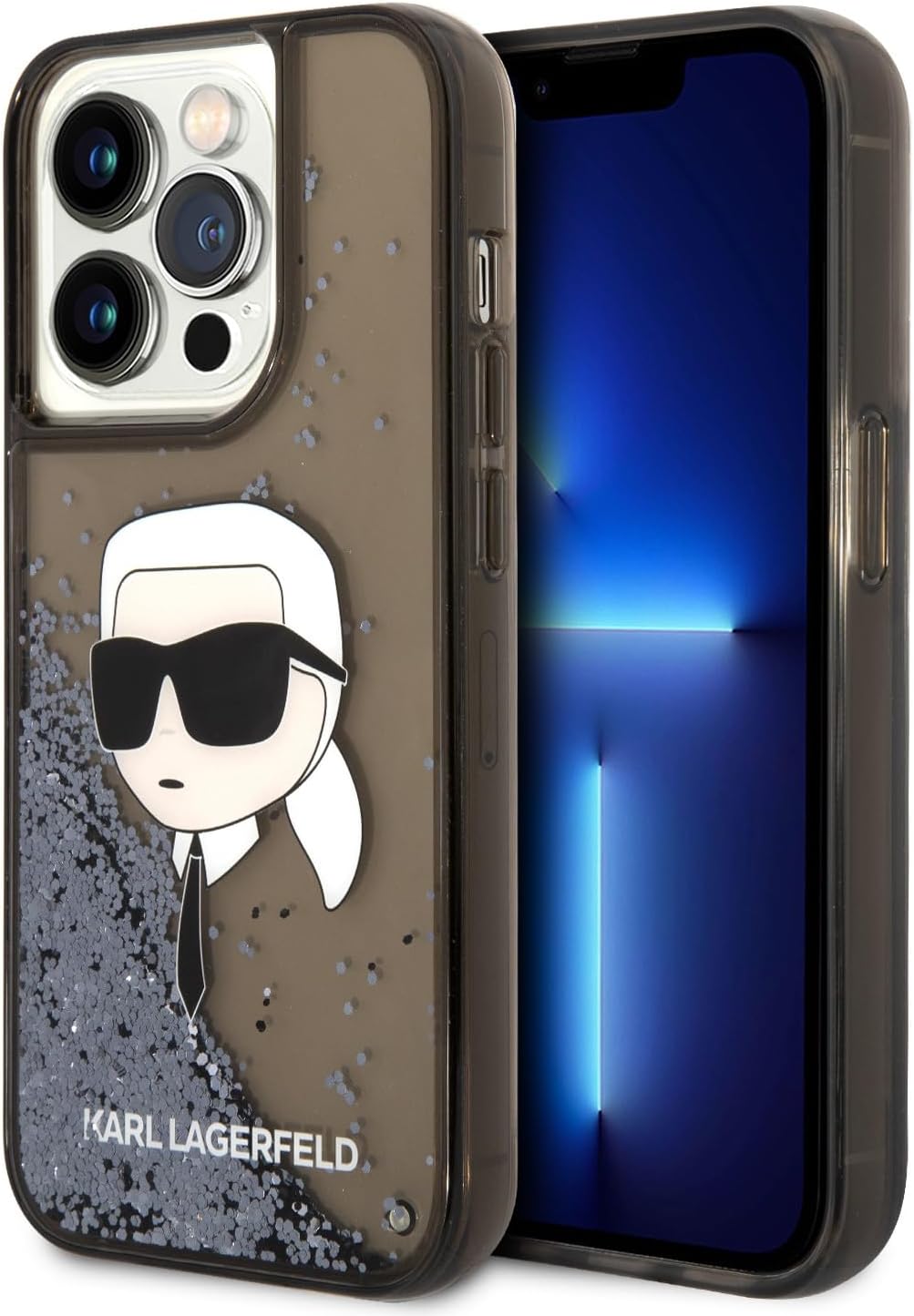 KARL LAGERFELD KLHCP14LLNKHCK Hülle für iPhone 14 Pro 6,1" Schwarz hardcase Glit