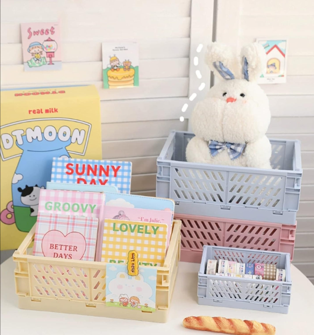 4 Stück Klappbox Grau 25×16×10cm,Klappkiste Körbe Aufbewahrung Zusammenklappbarer Tragbar Aufbewahru