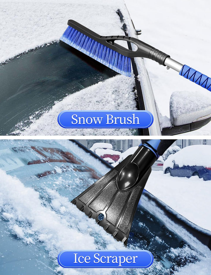 HEEYA Eiskratzer Auto, 69cm Schneeburste und Eiskratzer mit Schaumstoffgriff, Abnehmbarer Schneekabe