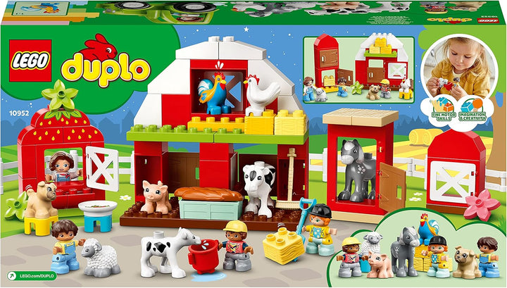 LEGO 10952 DUPLO Scheune, Traktor und Tierpflege Kleinkinder Spielzeug ab 2 Jahren mit Figuren: Pfer