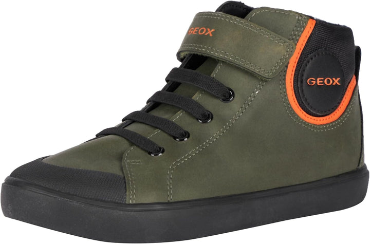 Geox Jungen J Gisli Boy F Sneaker 34 EU Dk Green Black, 34 EU Dk Green Black