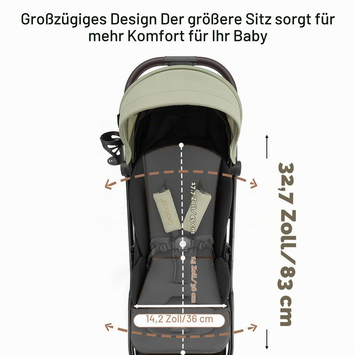 Gromast Gravity faltbarer Baby-Kinderwagen, Tragbarer Reise-Kleinkindbuggy Mit Verstellbarer Rückenl