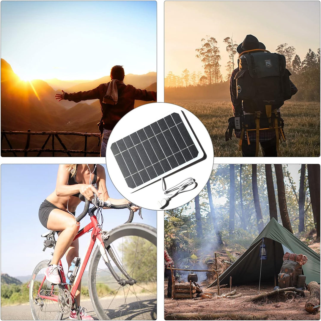 Irishom Solarpanel mit USB Anschluss 5W 5V Solar Ladegerät Unterwegs Handy Laden USB Solar Charger f