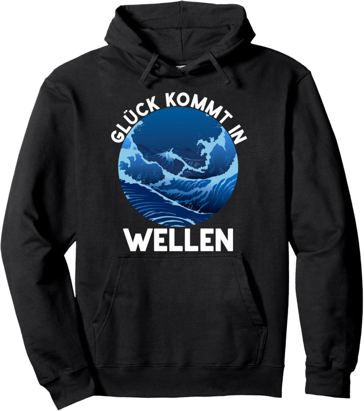 Glück kommt in Wellen Kitesurfen Pullover Hoodie