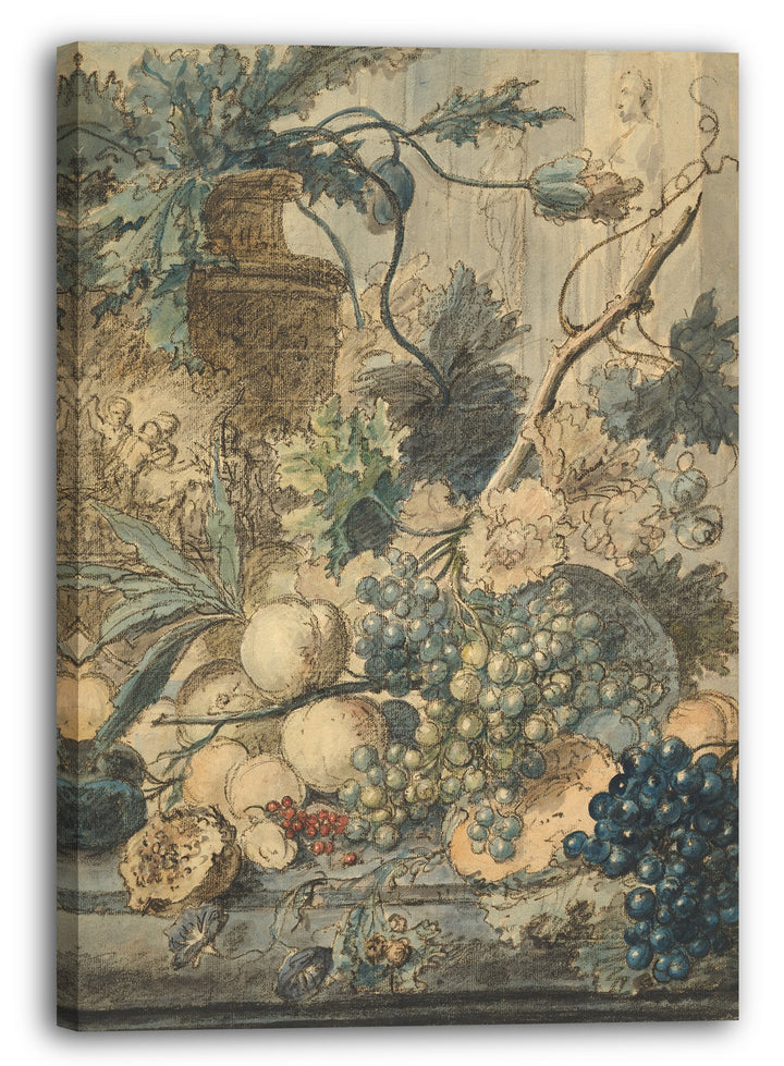 Printed Paintings Leinwand (60x80cm): Jan Van Huysum - Stillleben mit Früchten 60x80 cm, 60x80 cm