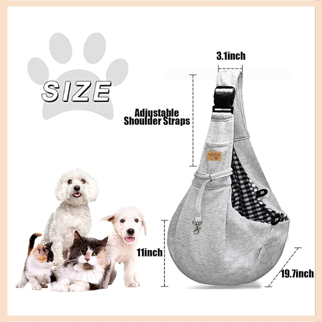 vrbabies Hundetrage für kleine Hunde, freihändig, atmungsaktiv, wendbar, verstellbar, aus Baumwolle,
