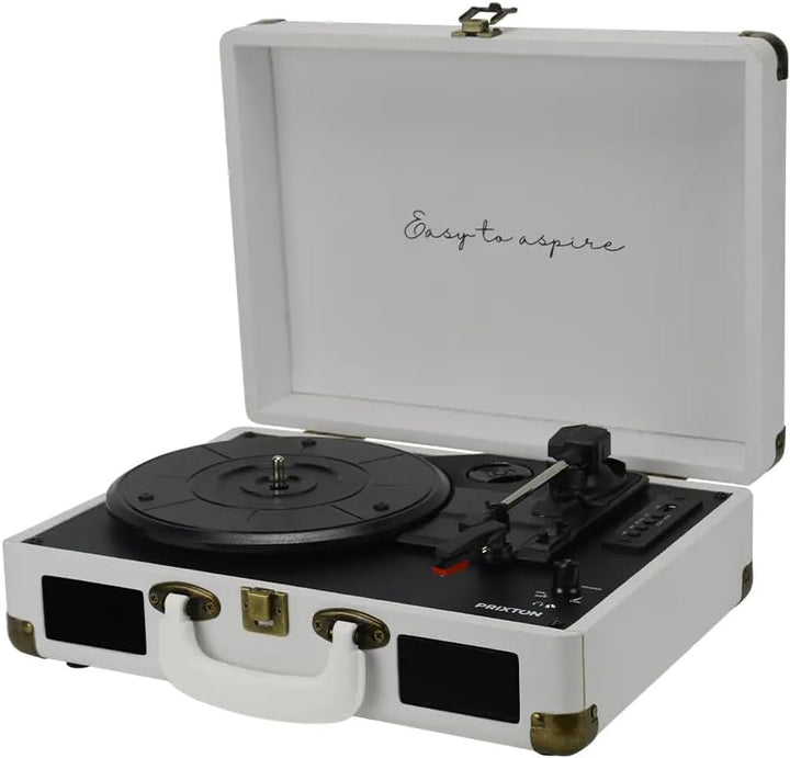 PRIXTON - VC400 Vintage-Vinyl-Plattenspieler | Vinyl-Player & Konverter über Bluetooth & USB | 2 ein