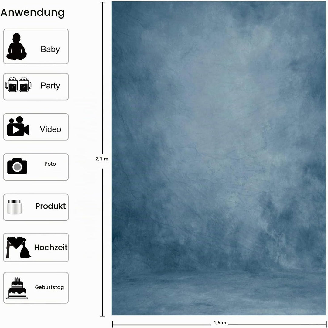 VEOEOV 1,5X2,1m Fotohintergrund Abstrakter Hellblau Fotografie Hintergrund für Studio Requisiten Hin