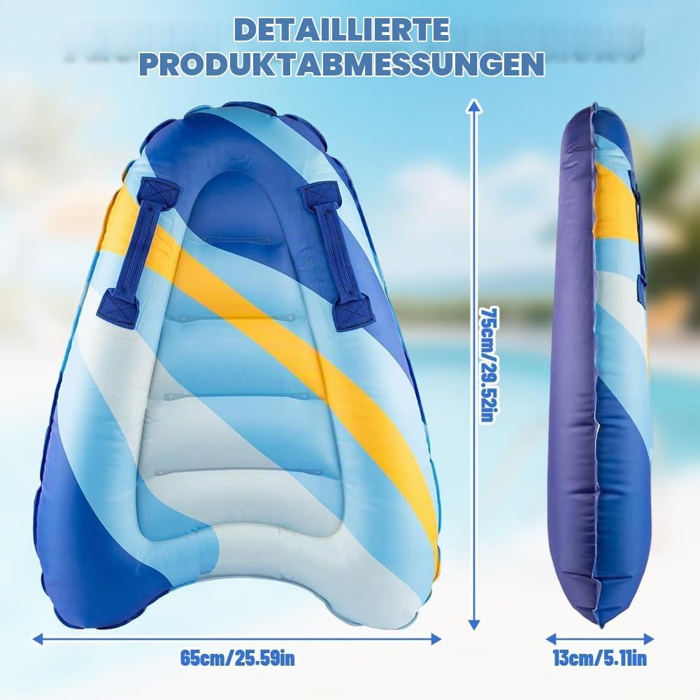 Bodyboard Aufblasbar, Aufblasbares Surfbrett, Tragbares Bodyboard Kinder mit Griffen, Aufblasbares S