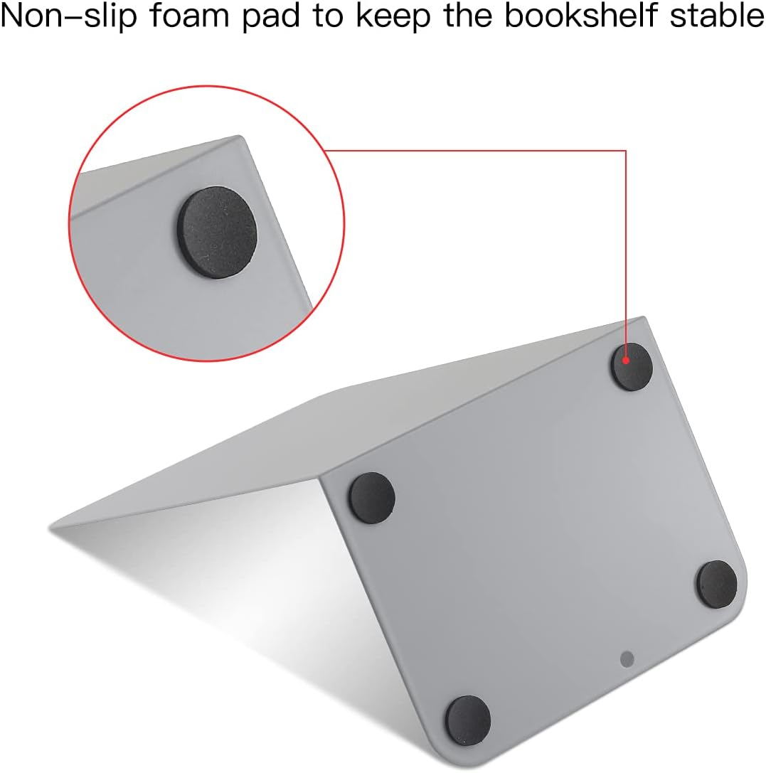 MSDADA Buchstützen aus Metall L, 102x203x135mm, 2 Paar CD Buchständer Kinder, Bücherregal für Schule