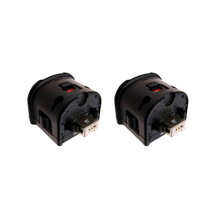 Motion Plus Adapter, Accelerator Grip, externer Sensor für Wii-Fernbedienung, Schwarz, 2 Stück
