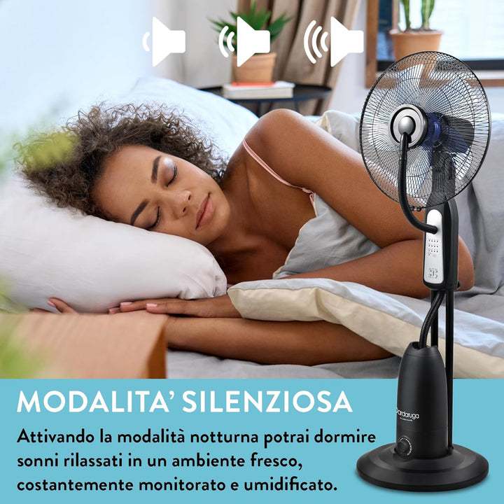 KLIMA Standventilator mit Sprühnebel Wasserkühlung Kühlfunktion DARDARUGA