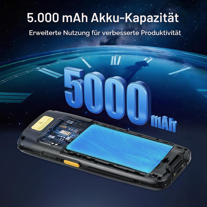 MUNBYN Android Barcode Scanner MC005, Android 14, 4GB+64GB PDA Handheld, ausgestattet mit HS7 1D &amp; 2