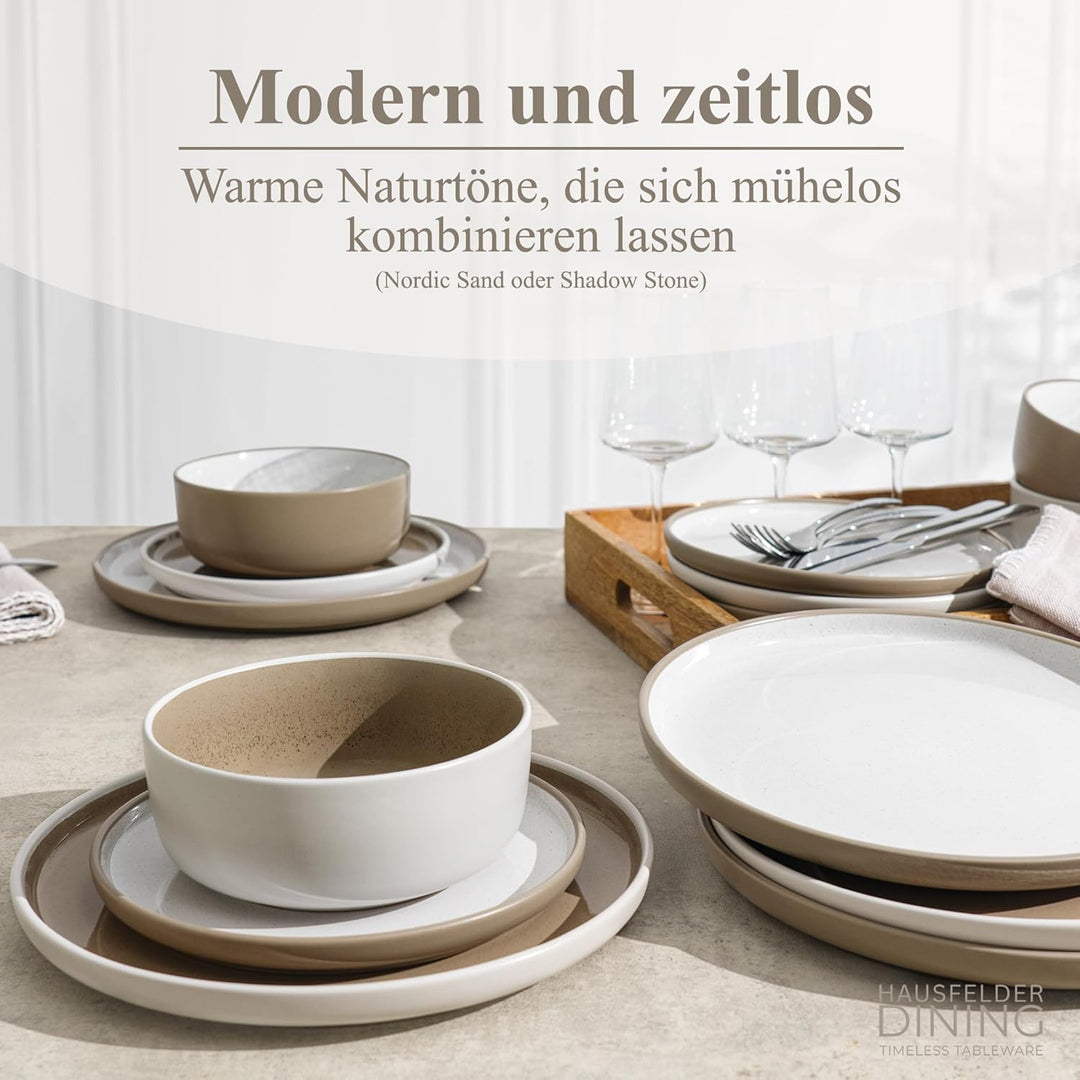 Hausfelder Dining Steingut Geschirr Set 4 Personen, Kaffeetassen Tassen 4-tlg, 4 Kaffeebecher Teetas