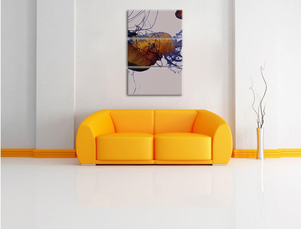 Pixxprint anmutige Qualle im Wasser als Leinwandbild/Grösse: 3 Teilig (120x80) cm/Wandbild/Kunstdruc
