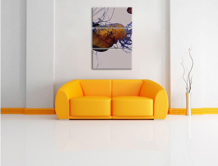 Pixxprint anmutige Qualle im Wasser als Leinwandbild/Grösse: 3 Teilig (120x80) cm/Wandbild/Kunstdruc