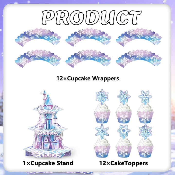 3 Schichten lila Schneeflocken Kuchen Regal, Schloss Thema Party, Dessert Regal, Schloss Geburtstags