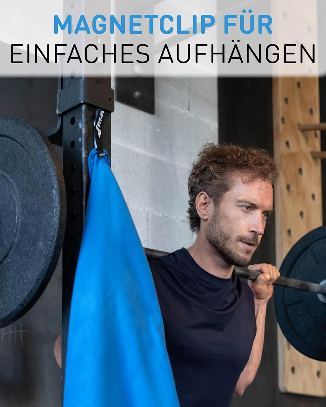 Fit-Flip Fitness Handtuch - mit Magnet und Reissverschluss Tasche - Gym Handtuch aus Mikrofaser für