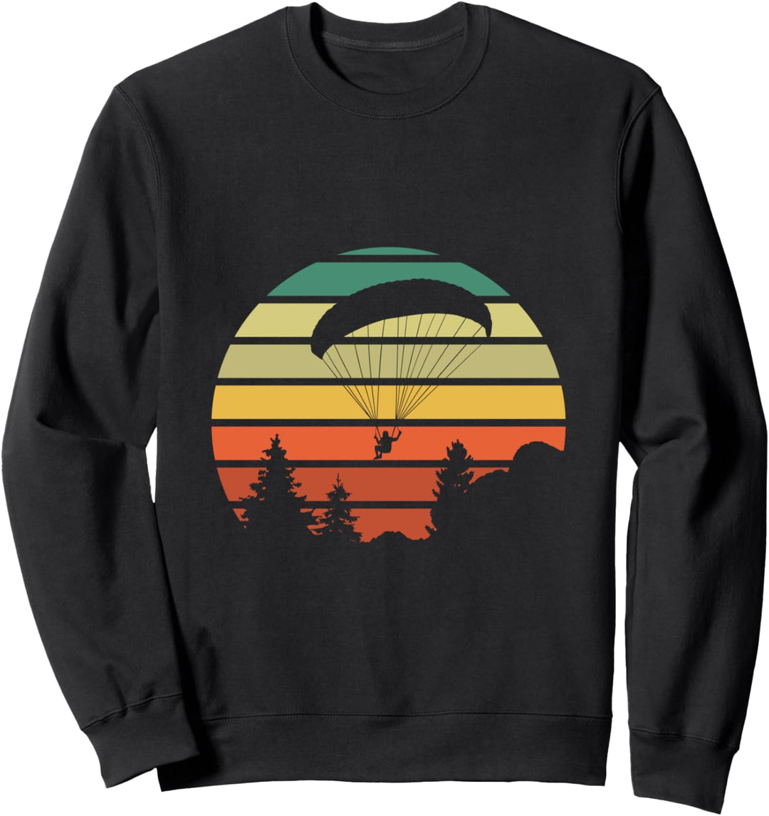 Paragleiter Gleitschirm Vintage Gleitschirmfliegen Über Wald Sweatshirt