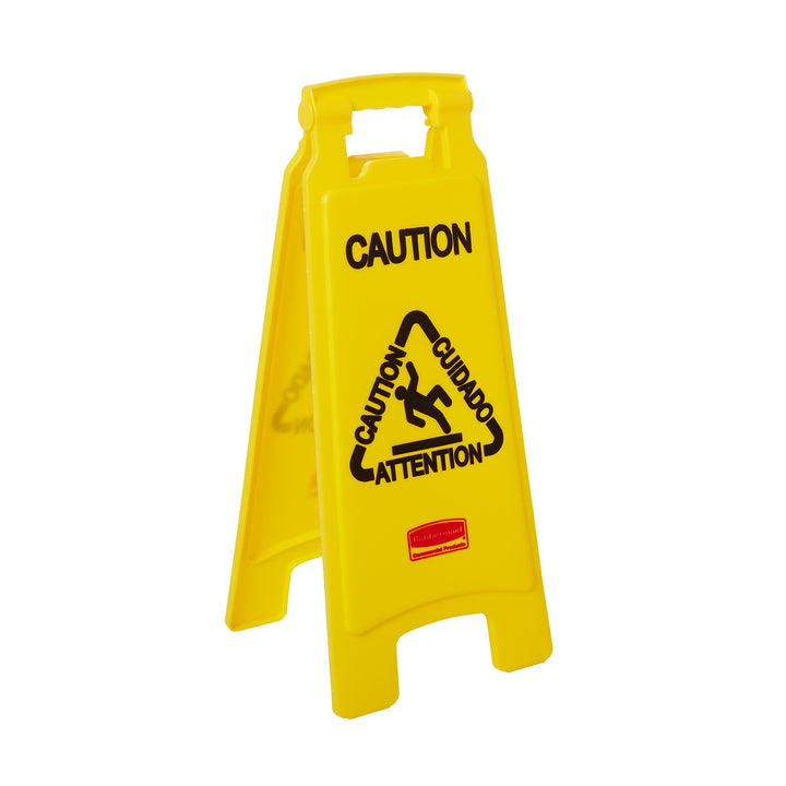 Rubbermaid Commercial Products 2 Sided Multilingual 'Caution Wet Floor' Floor Sign Symbol "Vorsicht