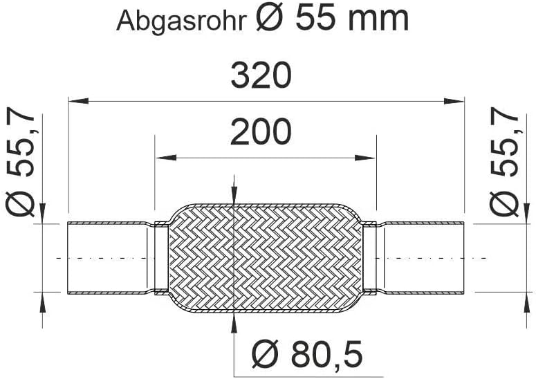 ERNST 460118 Flexrohr, Abgasanlage Flexstück, Flexrohr
