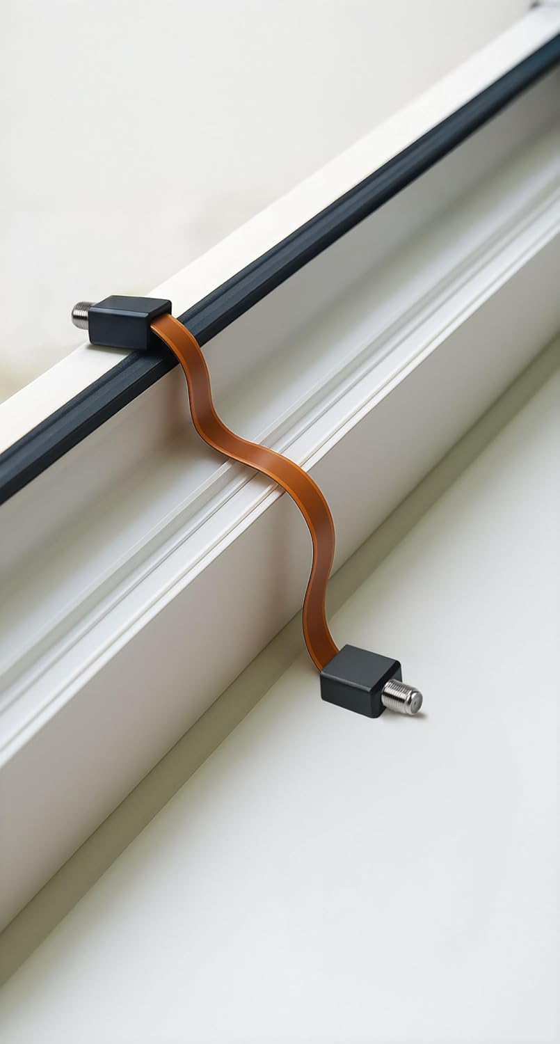 Megasat Flachantennen Set – D1 Profi-Line (1 Teilnehmer, inkl. 10 m Kabel, Satfinder, Fensterdurchfü