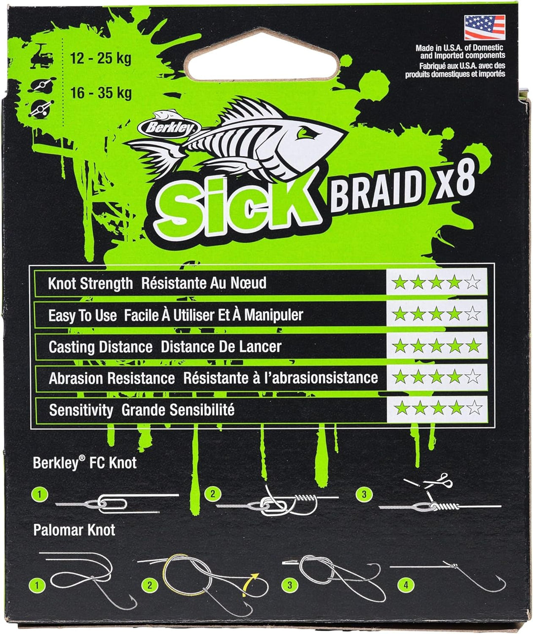 Berkley Sick Braid – 8-fach geflochtene Angelschnur, super glattes 8-fach Multifaden PE Raubfischgef