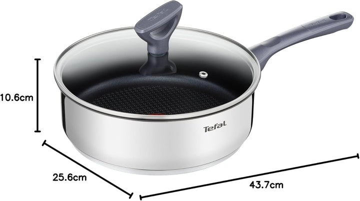 Tefal g7133214 dailycook Pfanne, Edelstahl, 24 cm, Metal, 2 43,7 x 25,6 x 10,6 cm, 43,7 x 25,6 x 10,
