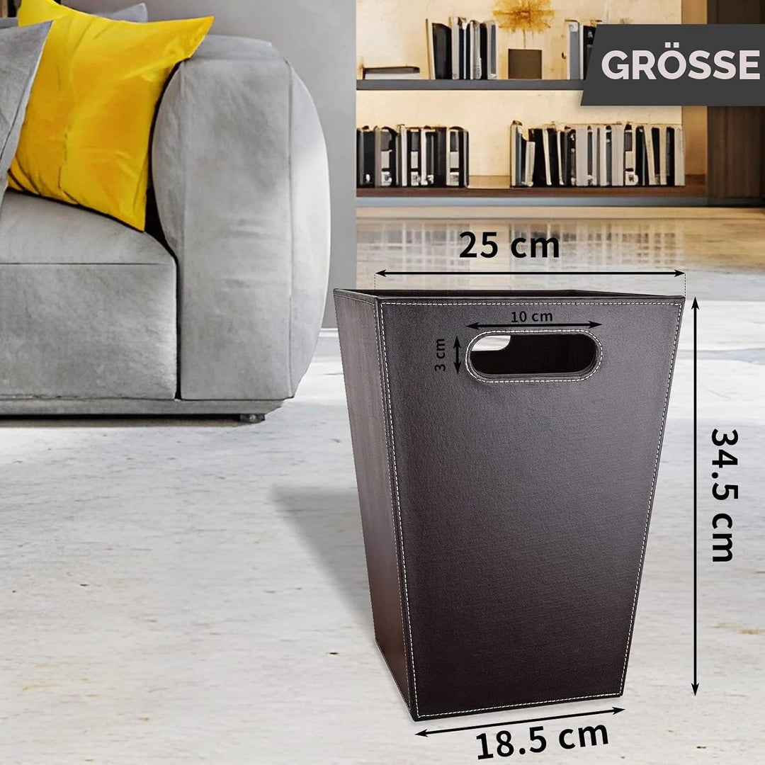 GORESE Papierkorb Büro -Quadrat Papierkorb aus Leder, modernes Design, Mülleimer für Küche, Bad, Bür