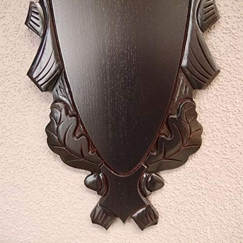 Trophäenschild geschnitzt gross Rothirsch Geweih Hirschgeweih AF H45 cm