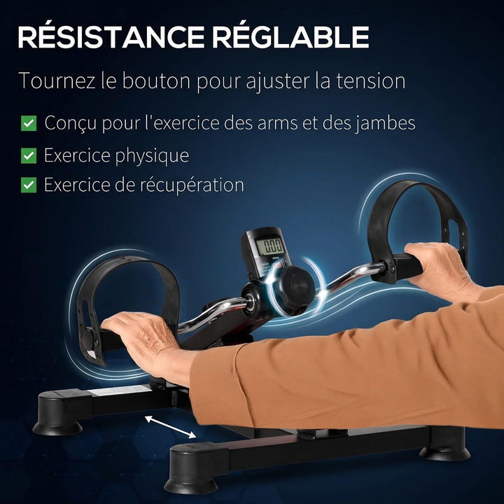 HOMCOM Heimtrainer Mini Heimtrainer mit einstellbarem Widerstand, LCD-Display, verstellbare Höhe und