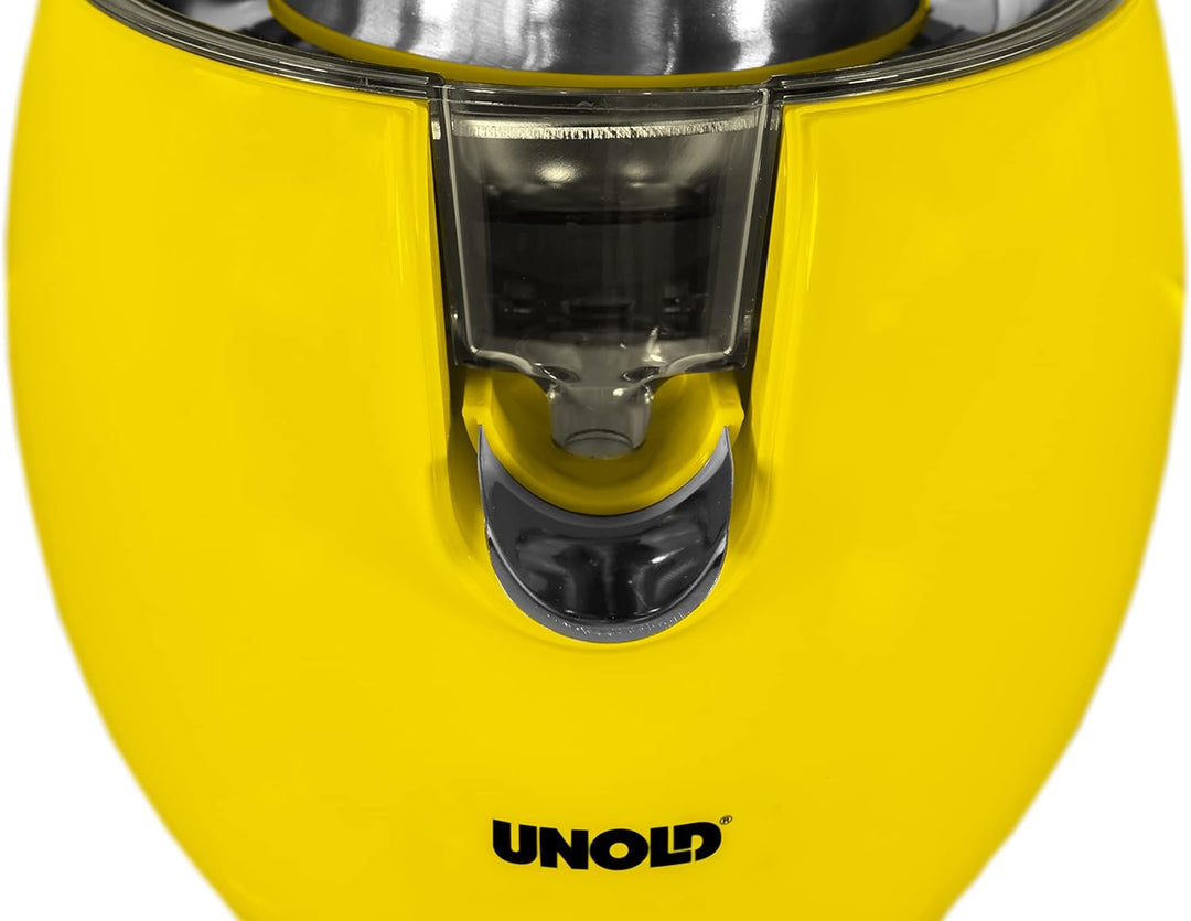 UNOLD 78132 ZITRUSPRESSE Power Juicy Yellow für grosse und kleine Zitrusfrüchte, 300W Motor für perf