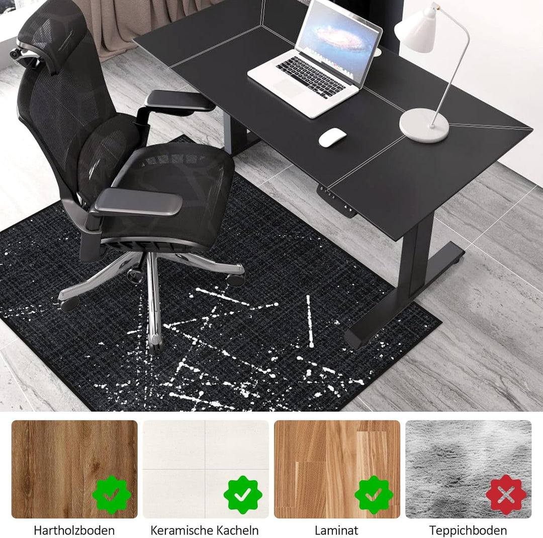 Bodenschutzmatte Bürostuhl 90X120 cm - Luxuriöse Bedruckter Stoff Bürostuhl Unterlage für Parkett un