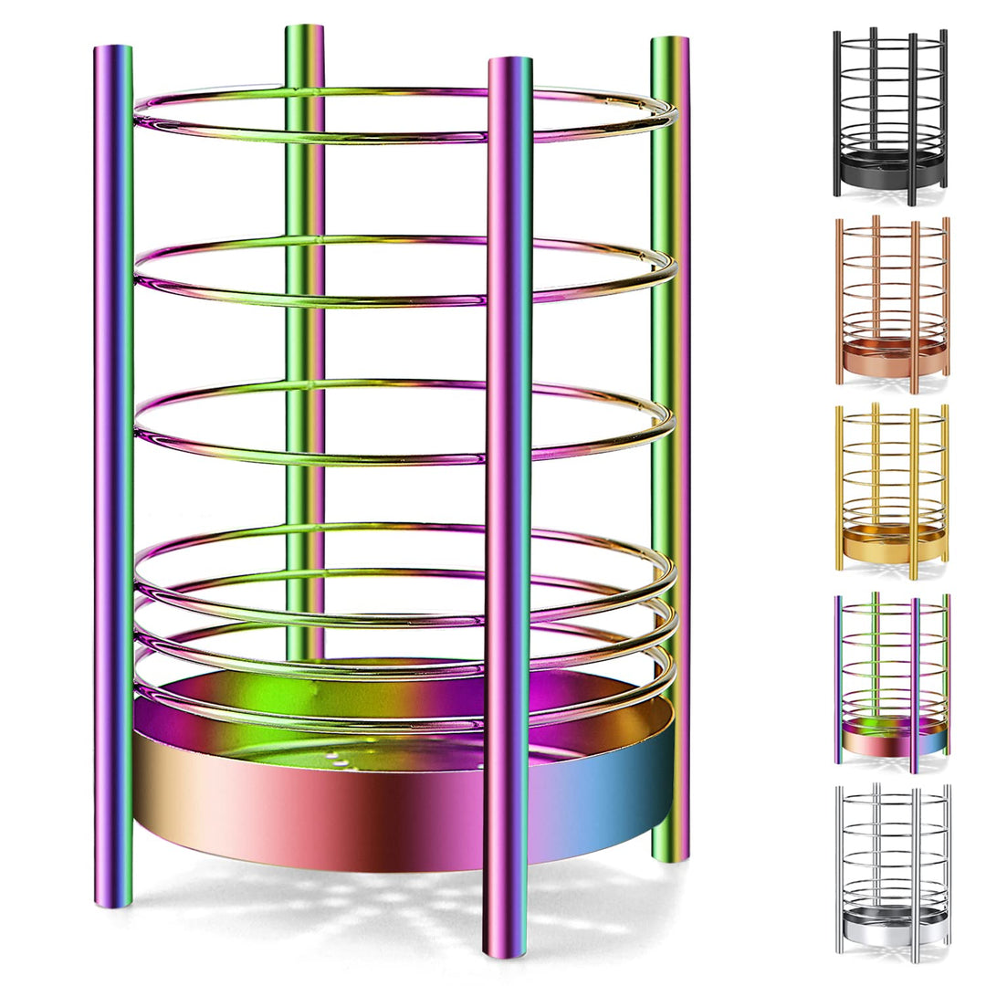 Rainbow Küchenutensilienhalter für Küchentheke, Edelstahl-Utensiliengefässe, Rainbow Titanium-Beschi