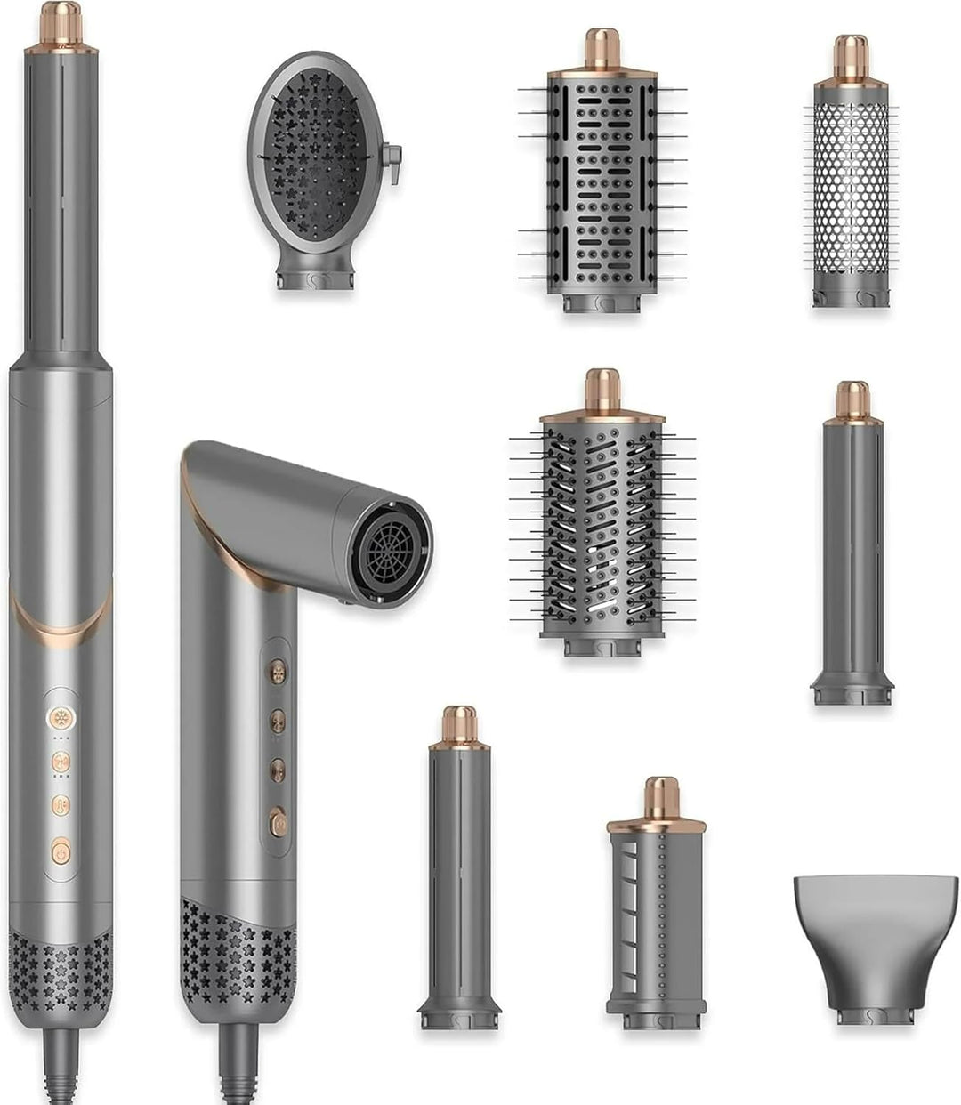 8 in 1 Hair Dryer Brush Set Air Hair Styler Curling Negative Ionic Foldable Hot Air Hair Dryer Brush